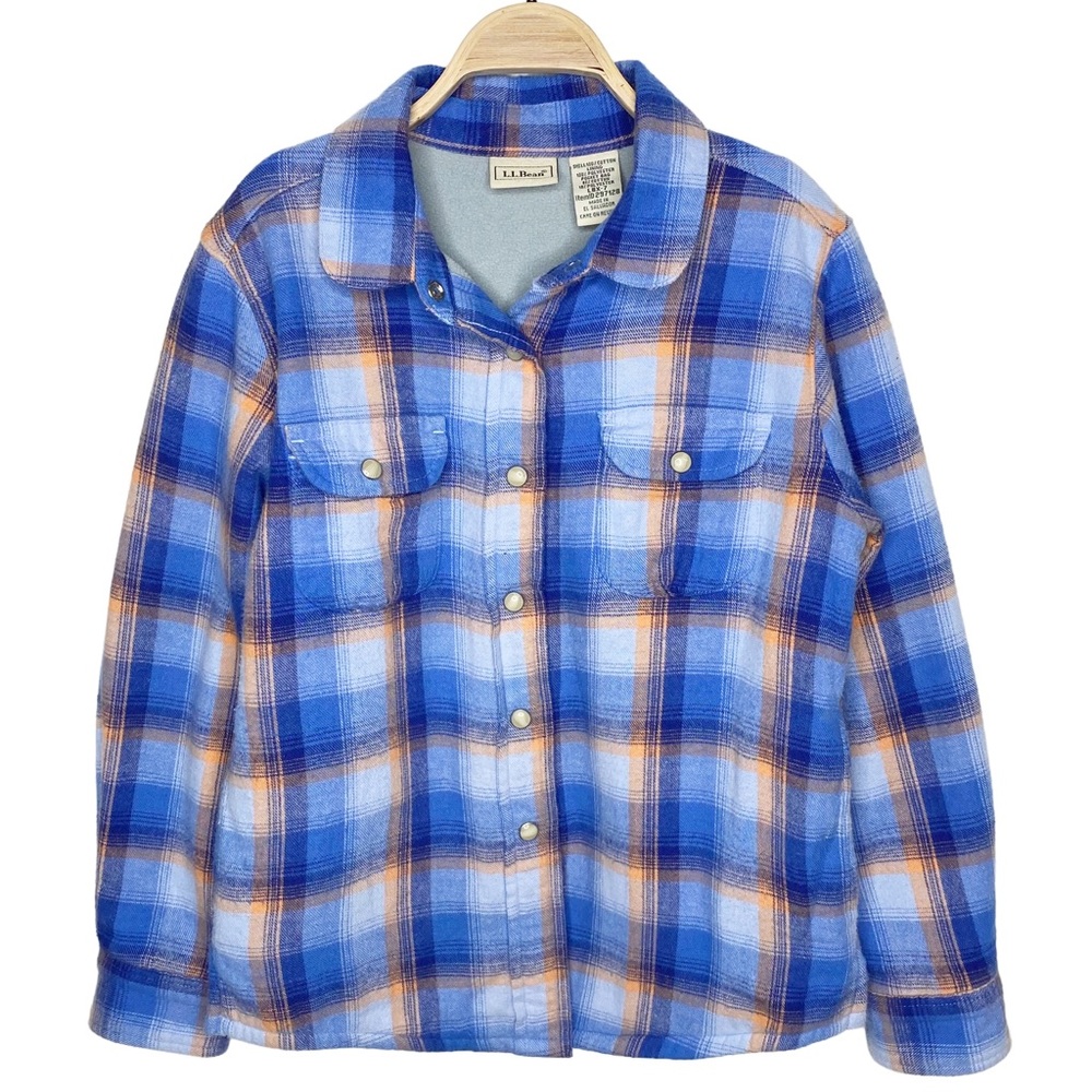 L. L. Bean Brushed Flannel Plaid Shirt Jacket Shacket